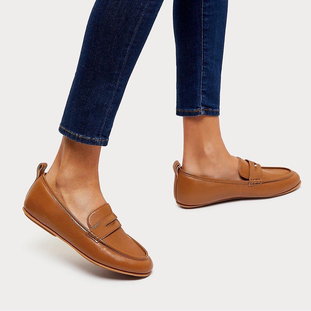 Fitflop Lena Leather Penny in Brown size 7.5